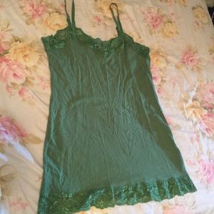 Ladies, green, tank top, camisole